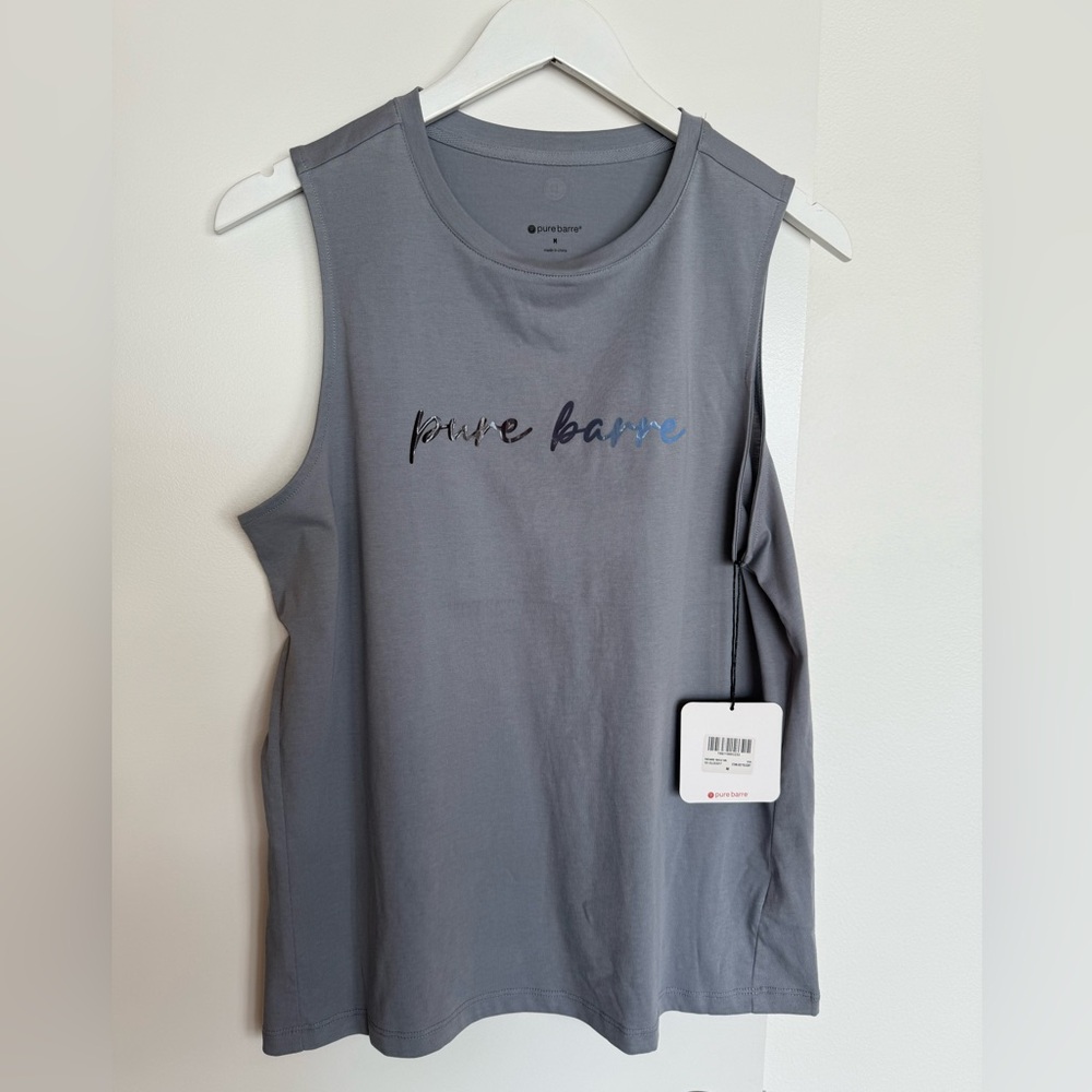 NEW Pure Barre Light Blue Sleeveless Tee